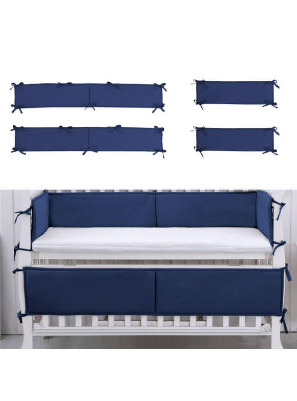 Lhxiqxz 4 Pack Cotton Crib Bumper Pads For Boys Girls Breathable Mesh Crib Bumper Padded Crib Liner Soft Crib Bumper Padded Crib Liner Crib Side Protector Bumper