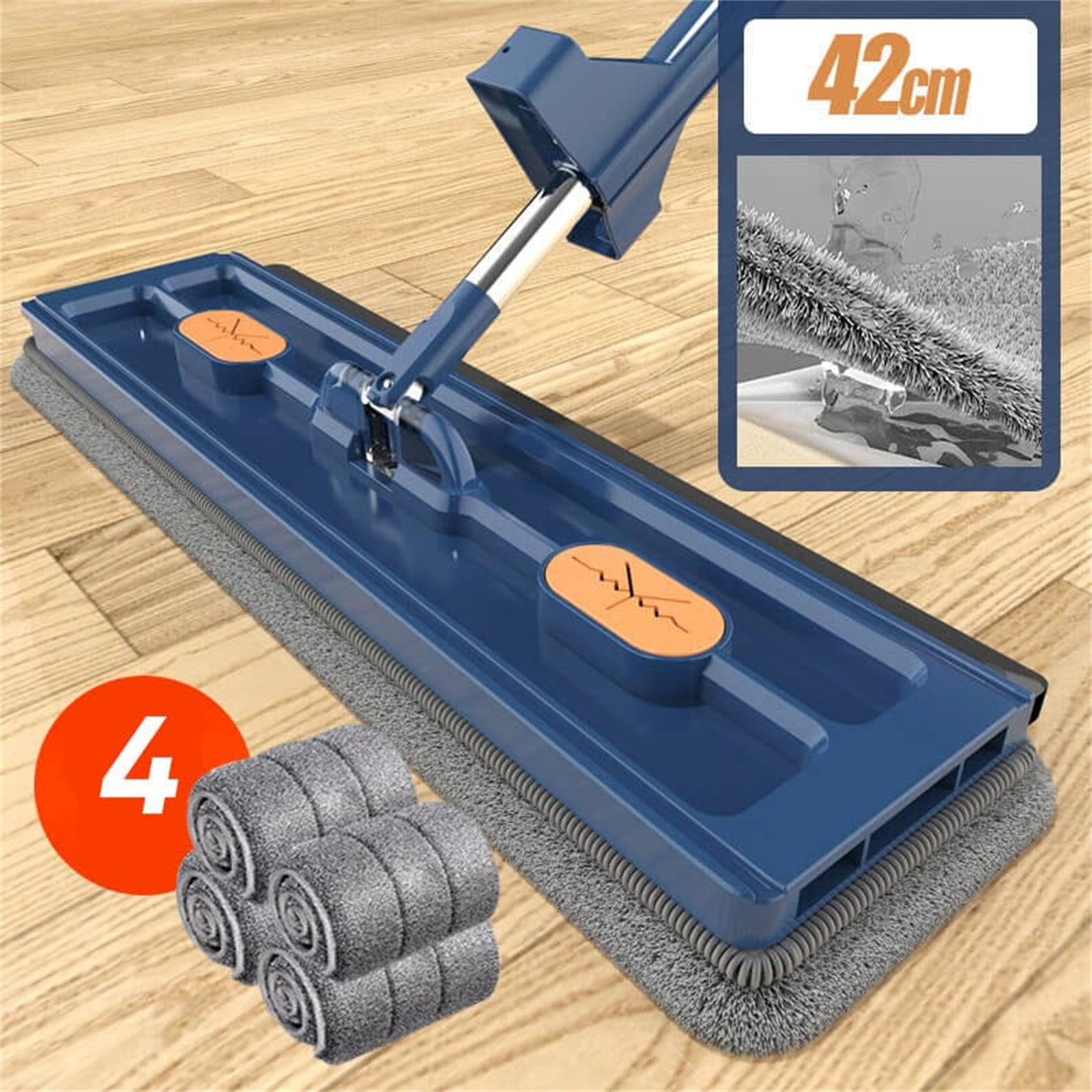 Lhxiqxz Large New Flat Mop 360° Rotating Magices Self Wringing Flat Mop Wall Cleaning Mop With