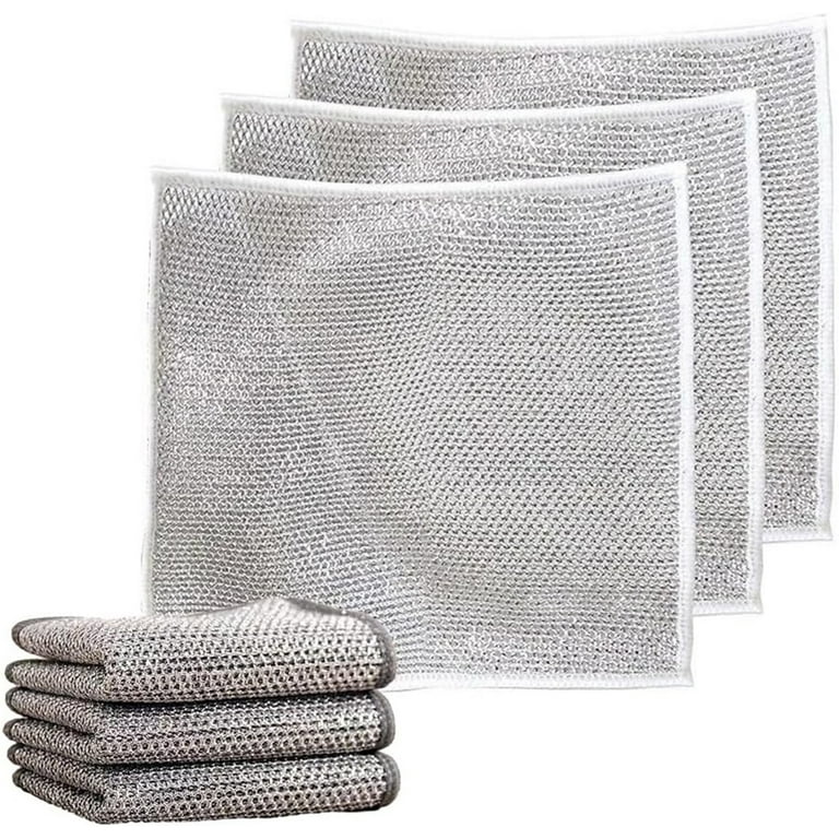 Lhxiqxz Multipurpose Wire Dishwashing Rags - Set of 3Double Stainless Steel  Scrubbers for Effortless Cleaning of Dishes, Pots, Grills, and Stoves 