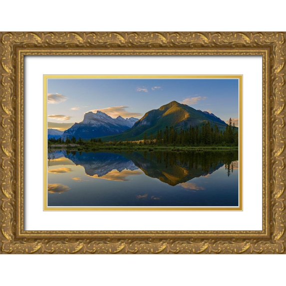 Li, Austin 24x17 Gold Ornate Wood Framed with Double Matting Museum Art Print Titled - Quiet Summer Morning