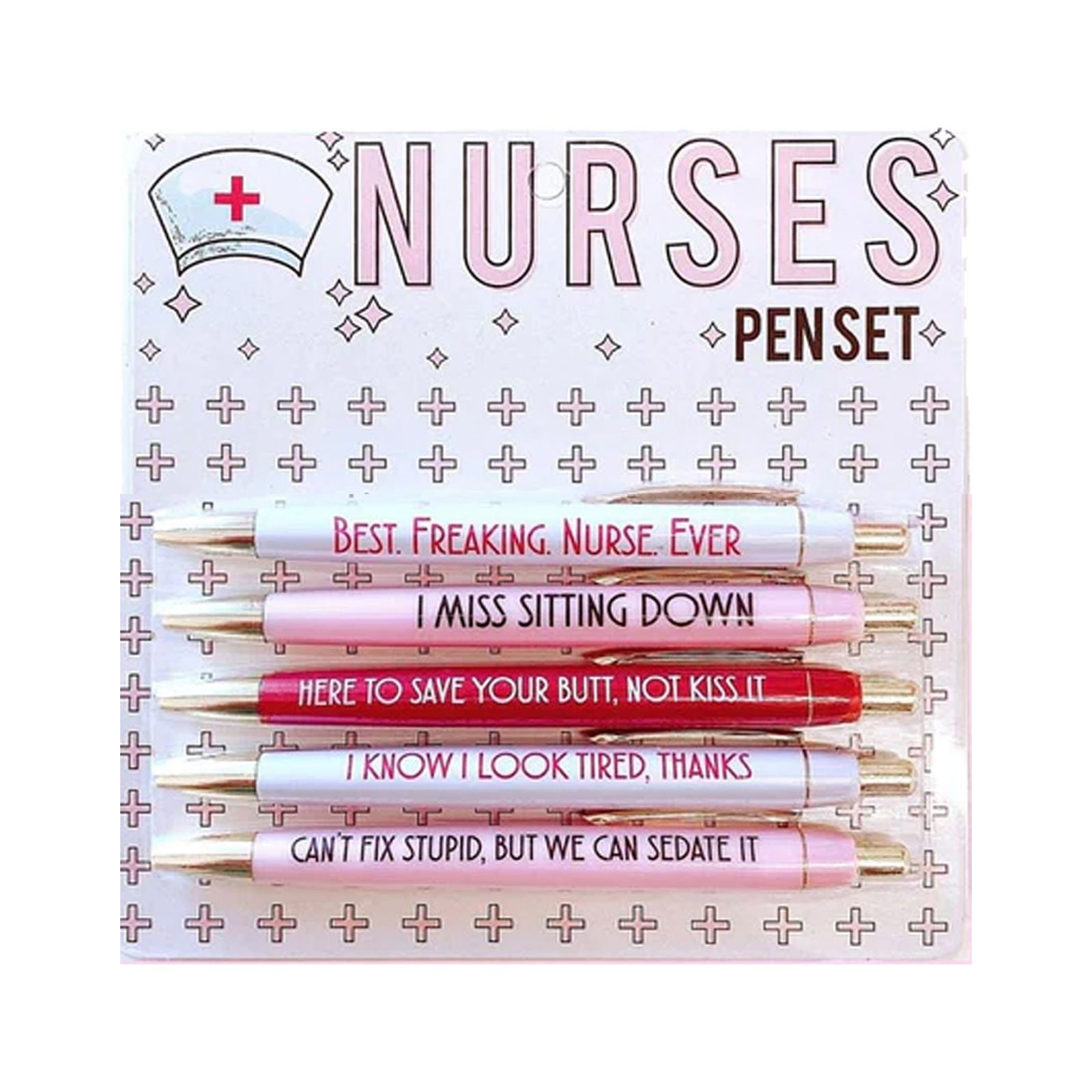 8 PC Funny Pens with Sayings | Cute Sarcastic Snarky Demotivational  Offensive Swear Word Motivational Meme Pen for Teachers Nurse Nurses Women  Adults