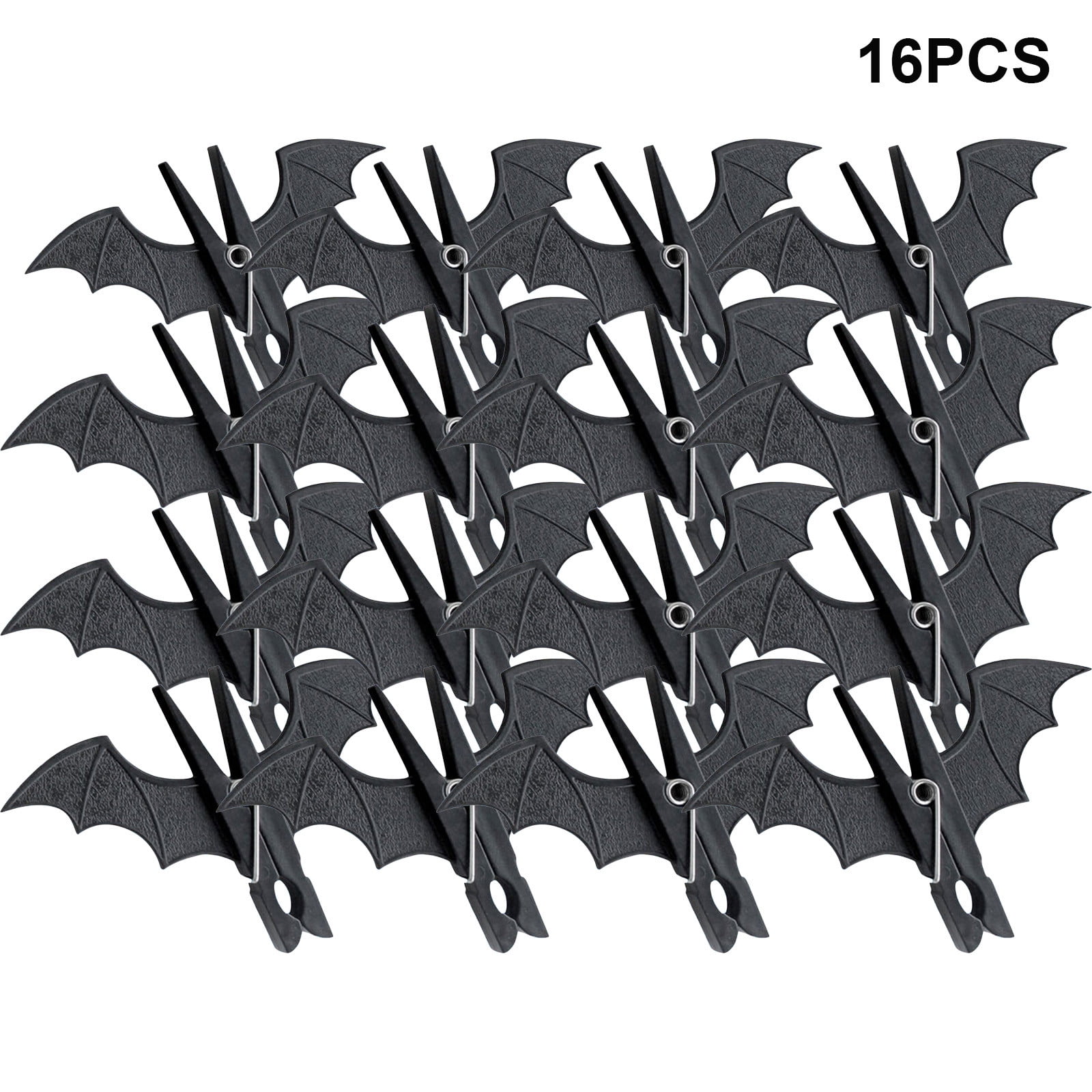 Li HB Store 16pcs Halloween Black Clothes Pins, Windproof Non-Slip