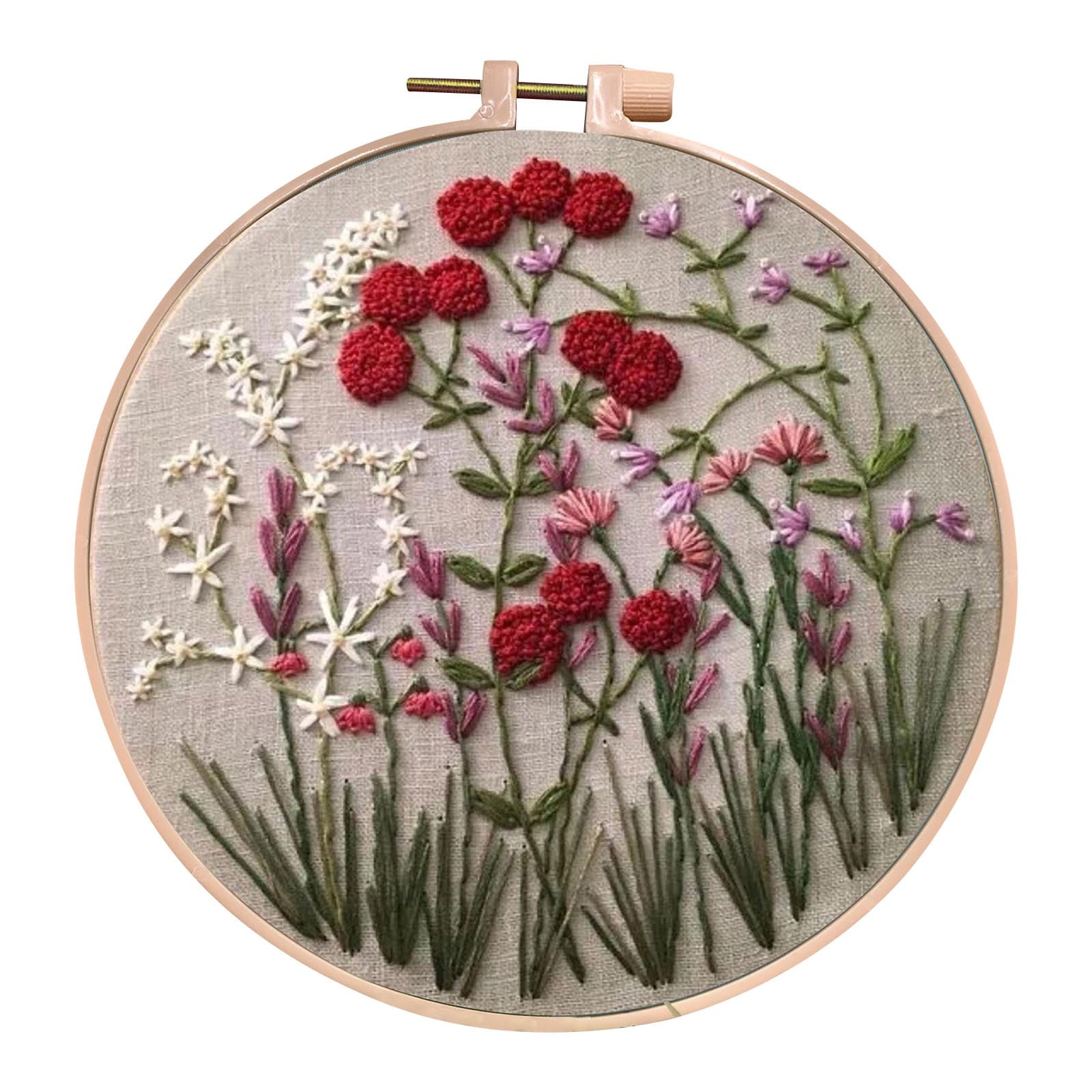 Li HB Store Beginner's Embroidery Flower Kit,Beginner Hand Embroidery 0