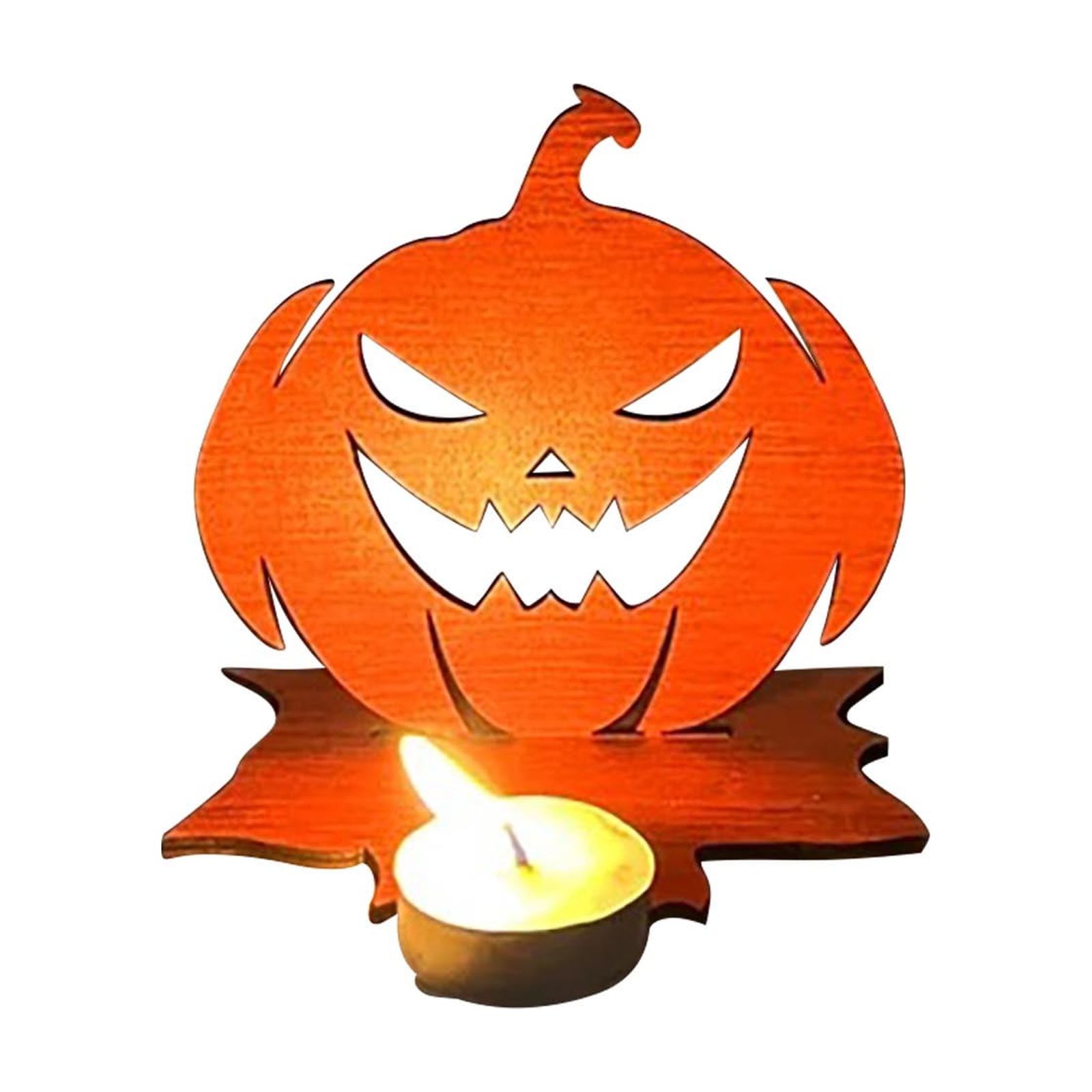 Li HB Store Halloween Candle Holder Wooden Signage Decoration For