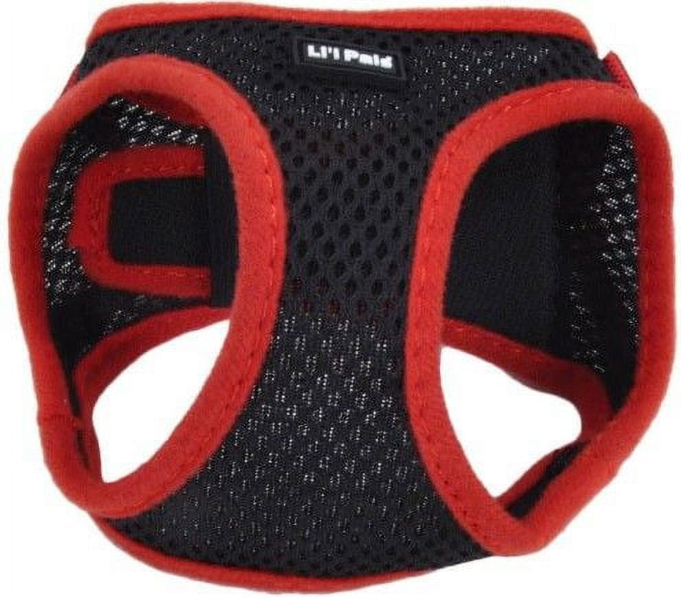 Li'L Pals Black Harness with Red Lining - Small (Neck: 8-10")