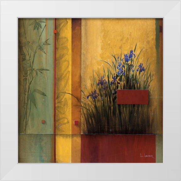 Li-Leger, Don 12x12 White Modern Wood Framed Museum Art Print Titled - Terrazzo Garden