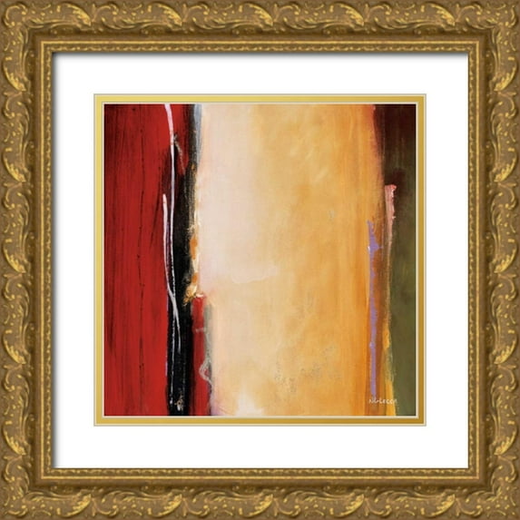 Li-Leger, Noah 26x26 Gold Ornate Wood Framed with Double Matting Museum Art Print Titled - Solar Emission I