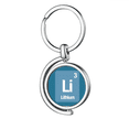 thumbnail image 1 of Li Lithium Checal Element Science Rotating Keychain Metal Keyring Holder, 1 of 2