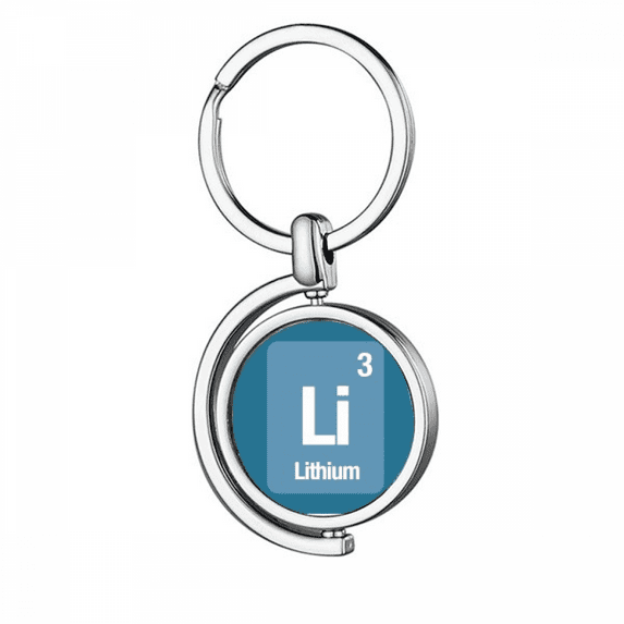 Li Lithium Checal Element Science Rotating Keychain Metal Keyring Holder