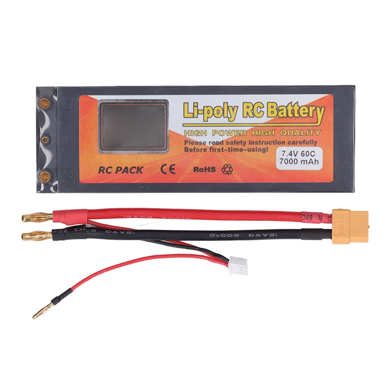 Li Poly RC Battery 2S 60C 7000mAh 7.4V Li Poly Battery with XT60 Plug