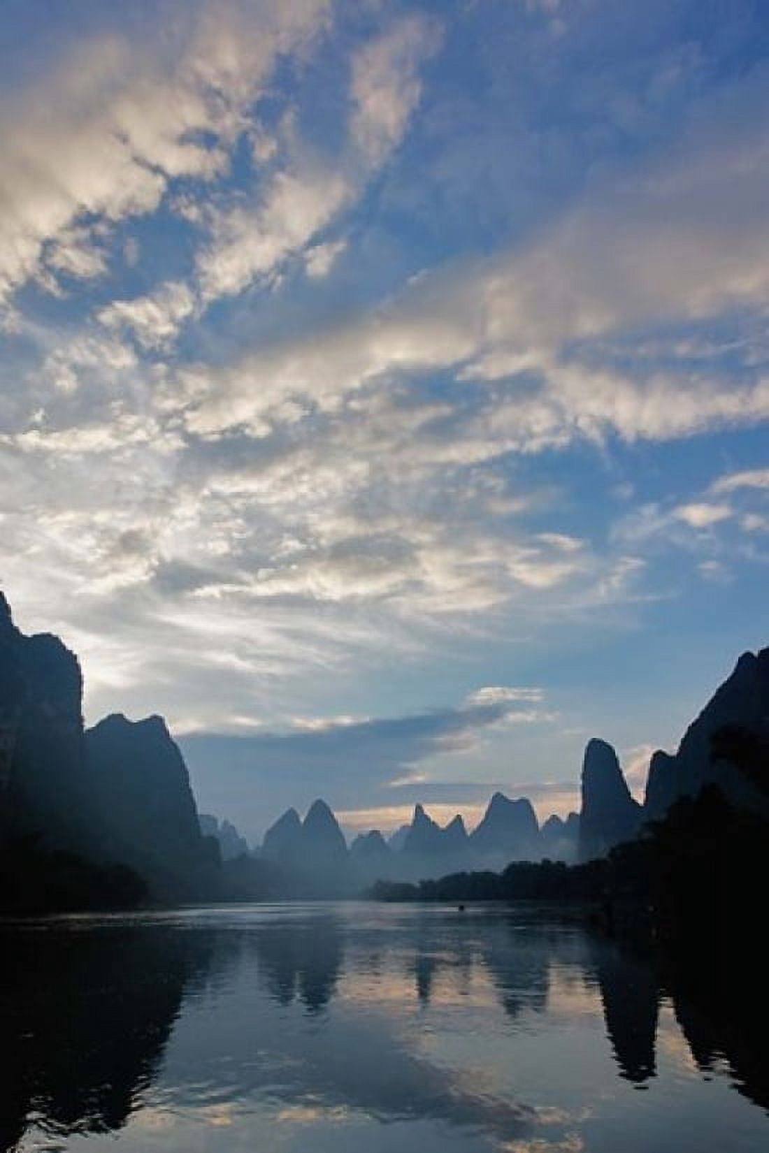 Li River and Karst Peaks at sunrise China Canvas Art - Adam Jones DanitaDelimont (11 x 17)