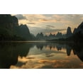 thumbnail image 1 of Li River and karst peaks at sunrise, Guilin, China Poster Print by Adam Jones (35 x 23), 1 of 1