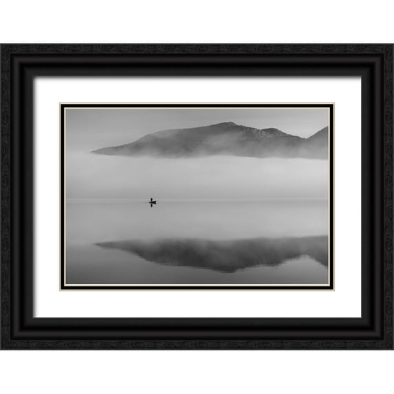Li, Rob 14x11 Black Ornate Wood Framed with Double Matting Museum Art Print Titled - Serentity
