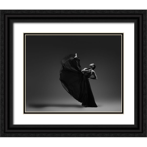 Li, Rob 24x20 Black Ornate Wood Framed with Double Matting Museum Art Print Titled - The Kick