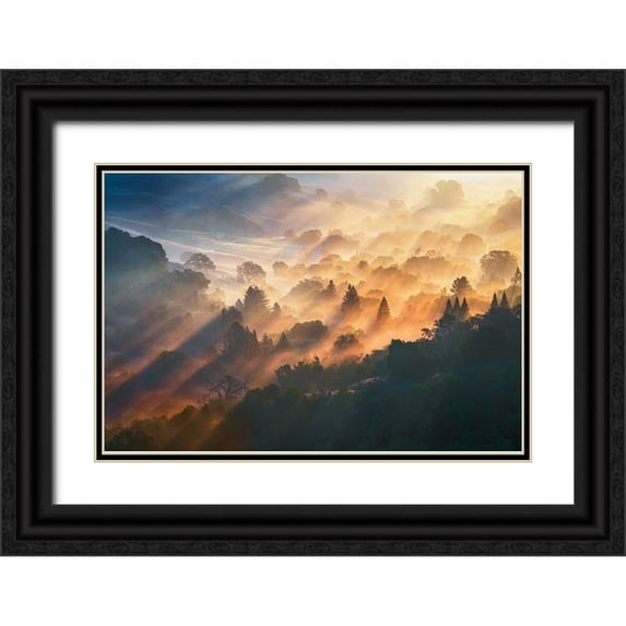 Li, Ryan 32x23 Black Ornate Wood Framed with Double Matting Museum Art Print Titled - Morning Light