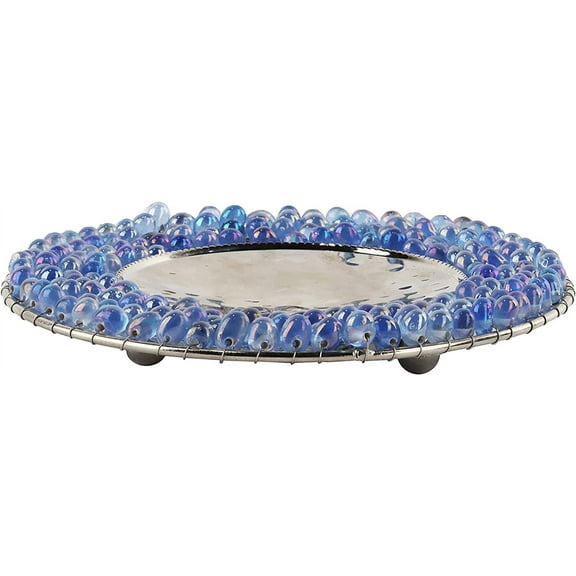 Li'Shay Blue Beaded Candle Stand