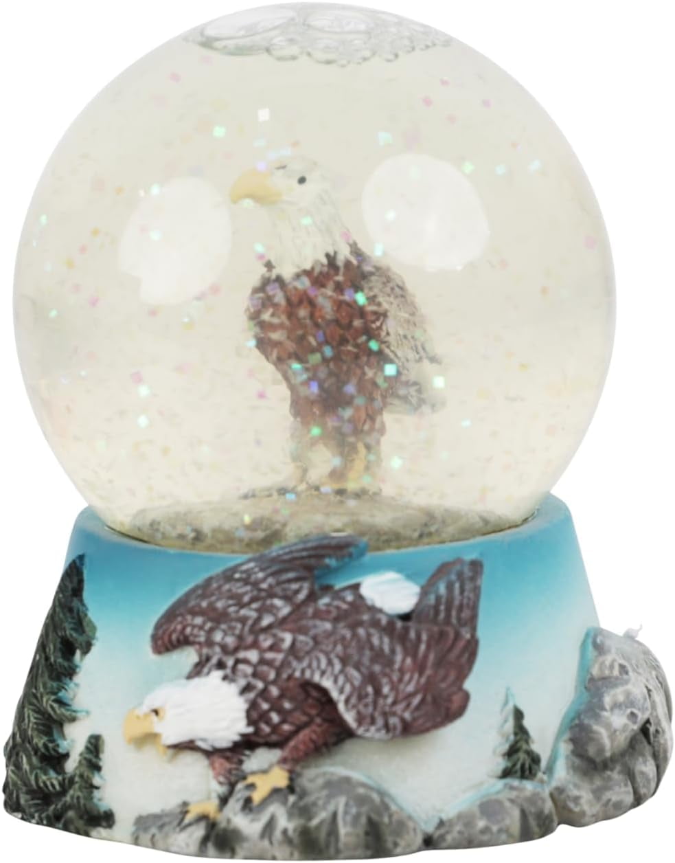Li'Shay Resin Bald Eagle Snow Globe, Displays Sparkling Glitter Snow ...