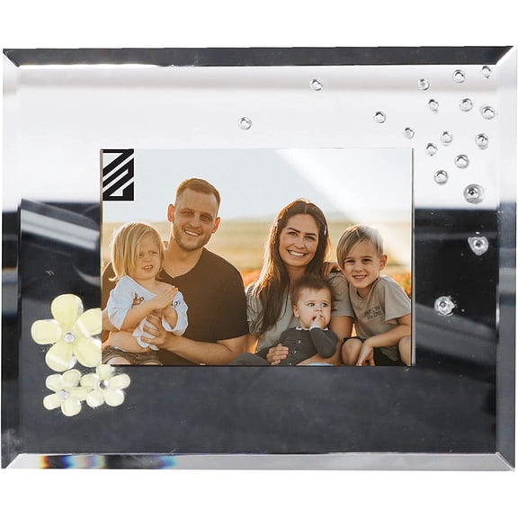 Li'Shay Small Mirrored Glass Picture Frame for 3X5 Photos