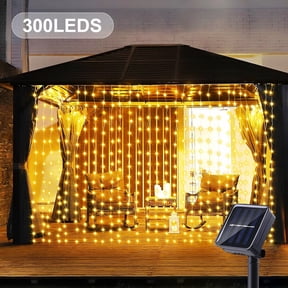 Li Xianchai 1pc Solar Curtain String Lights Outdoor Fairy Lights Solar Powered Twinkle String Lights 8 Modes For Home Garden Patio Decor