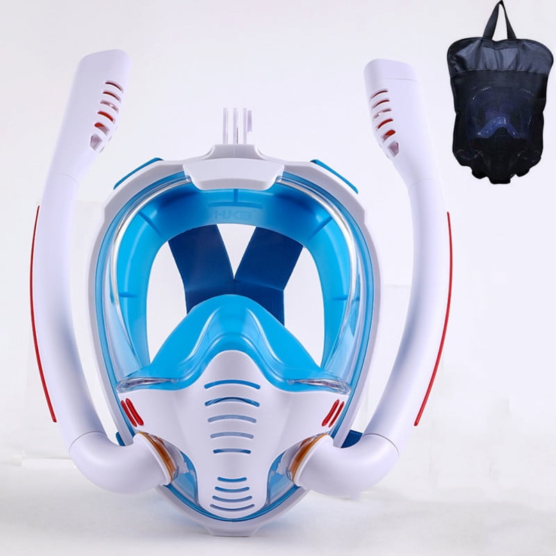 Li Xianchai Snorkeling Mask Double Tube Silicone Full Dry Diving Mask ...
