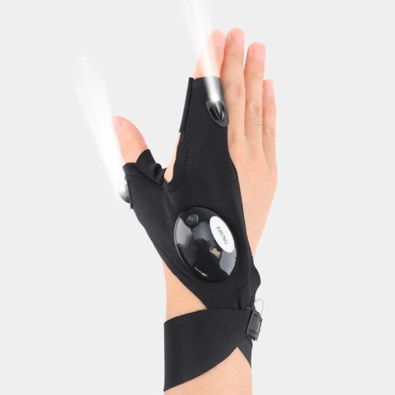 Li Xianchai LED Half Finger Glove for Men Women Outdoor Waterproof Night Fishing Bait Cycling Running Flashlight Durable Fingerless Gloves