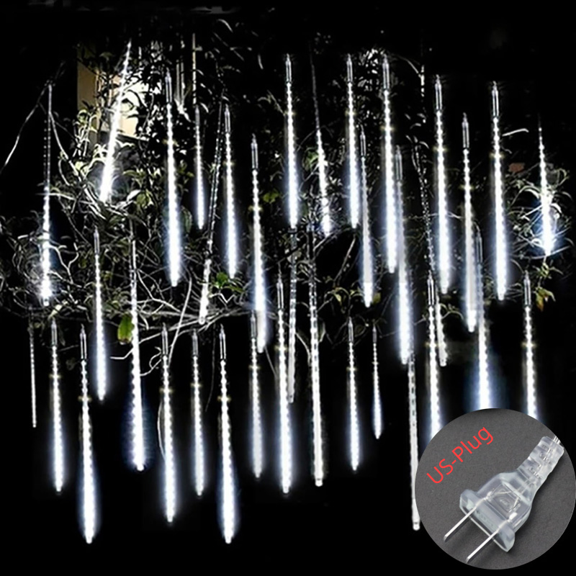 Li Xianchai Solar Meteor Shower Rain String Lights Waterproof Garden Light 8 Tubes Christmas Tree Holiday Party Wedding Holiday Decoration