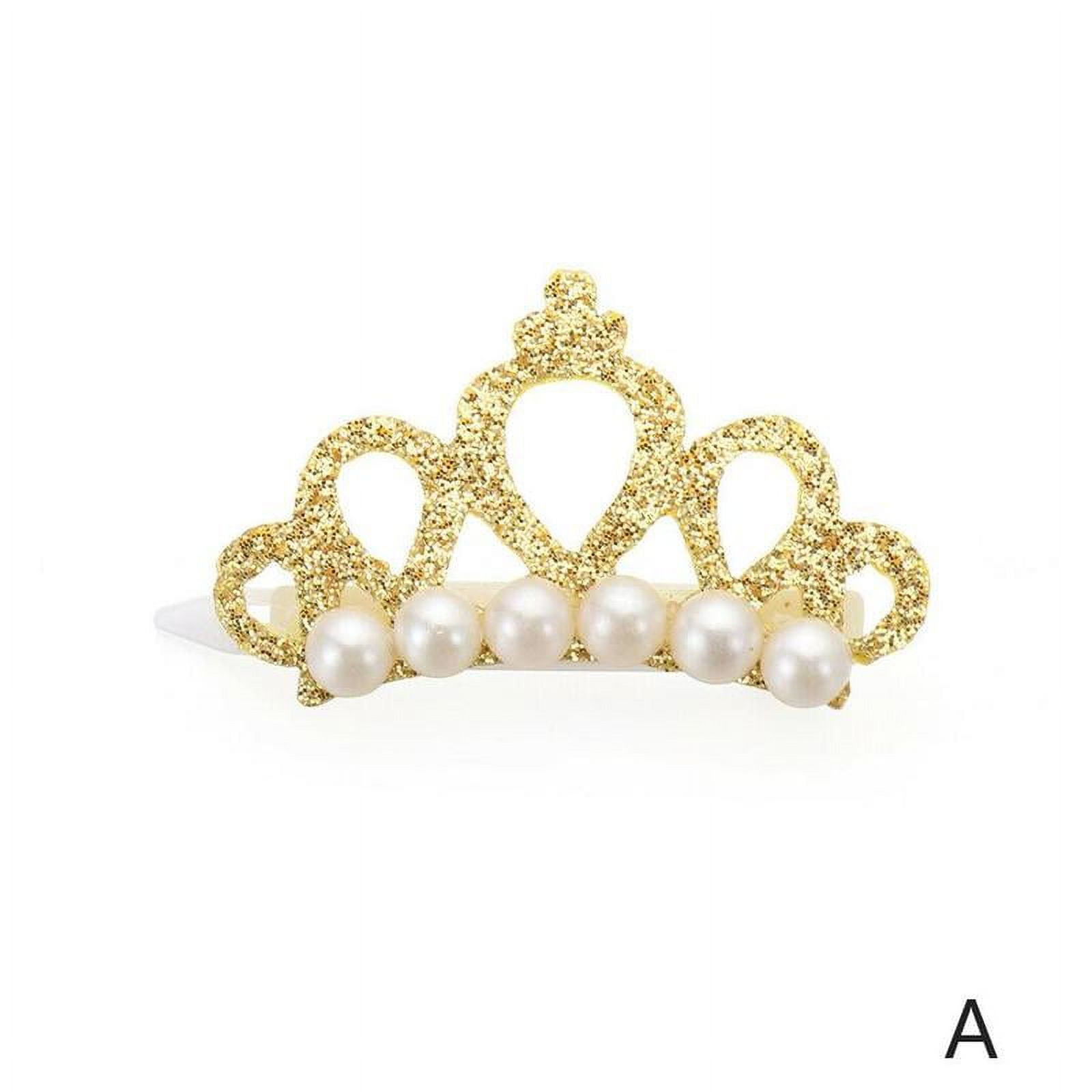 Li Ying 4 PCS Dog Crown Pearl Hair Clips Small Dogs Tiara Barrette Grooming Puppy Costume Cute Hair Accessories X2O5 Walmart