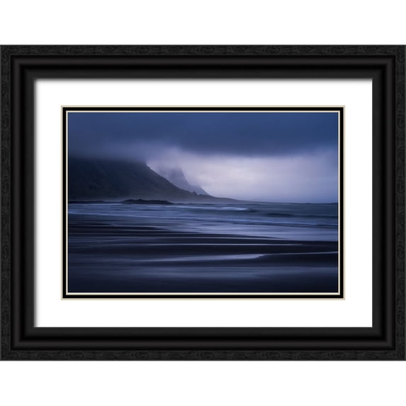 Li, Yongnan 32x23 Black Ornate Wood Framed with Double Matting Museum Art Print Titled - Beach
