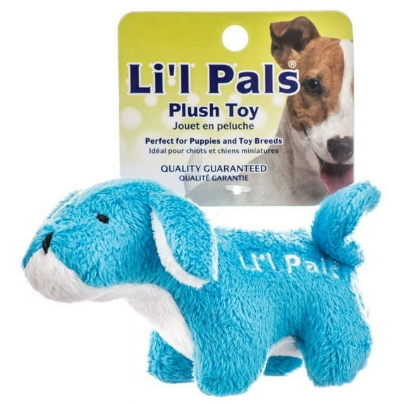 Li'l Pals Plush Petite Dog Toy for Small Dogs, Blue