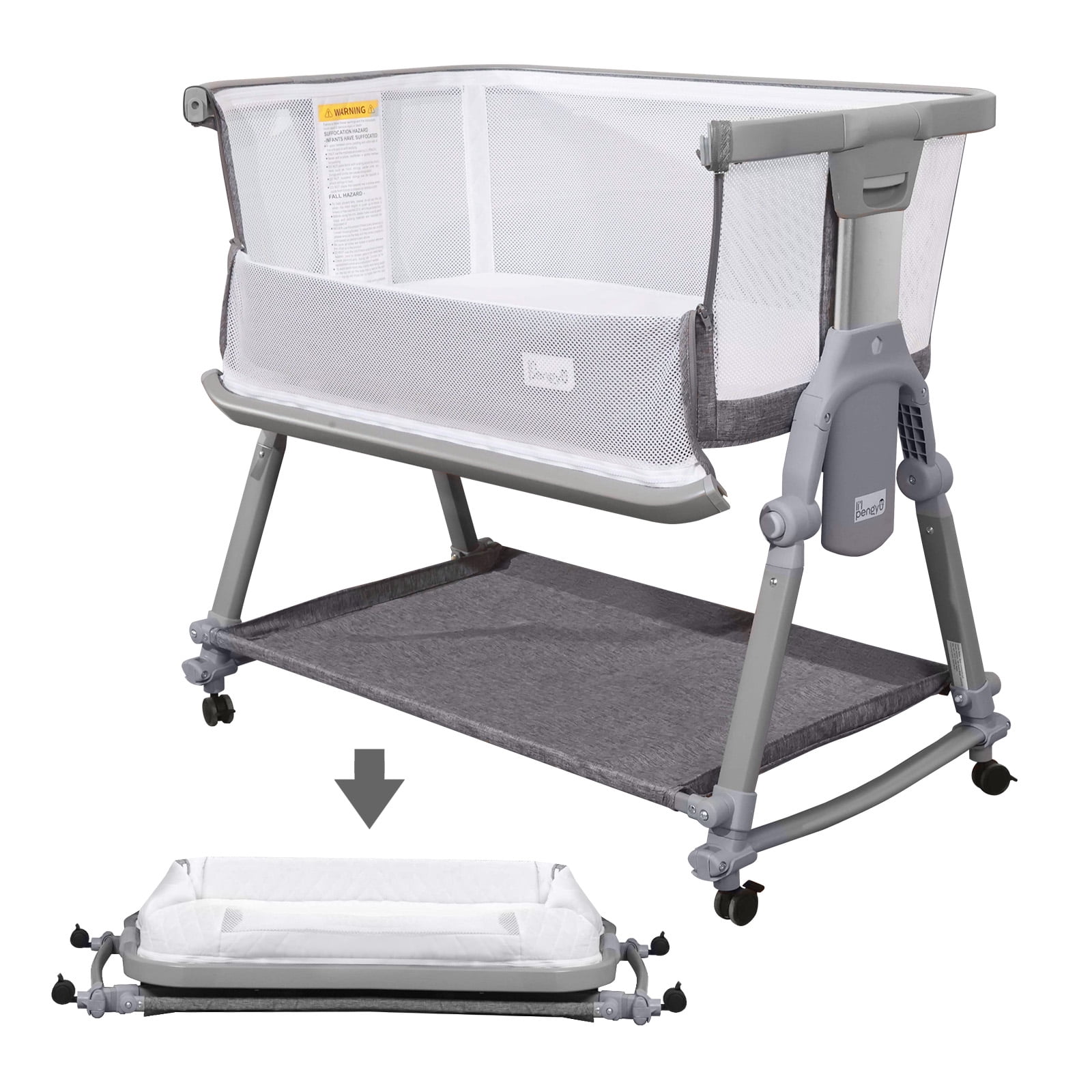 Li’l Pengyu Baby Bedside Sleeper for Baby, Foldable Portable