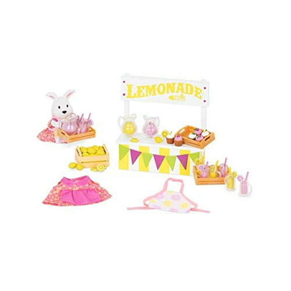 Li'l Woodzeez Animal Figurine Playset and Accessories - Lemonade Stand - 25 Pieces