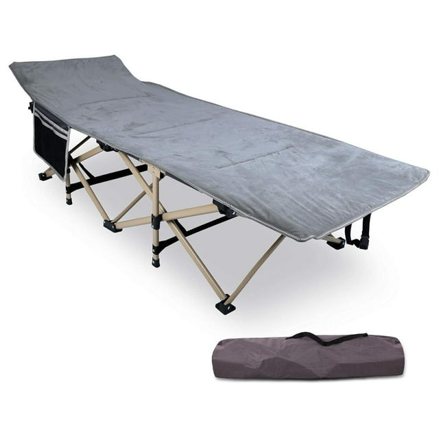 COSTWAY Folding Camping Bed, Outdoor Heavy Duty Sleeping Cot With Non-slip Feet, Portable Single Fold Up Military Lounger Bed For Travel Patio Beach