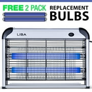 LiBa 2800V UV Light Bug Zapper, Extra 2 Pack Replacement Bulbs, Electric Indoor Insect Killer Trap