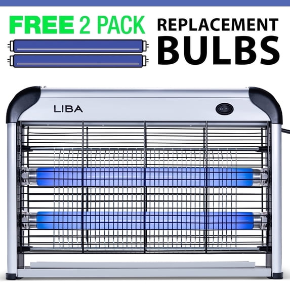Liba 2800V UV Light Bug Zapper with Extra 2-Pack Replacement Bulbs, for Indoor Parties, Electric Indoor Insect Killer Trap, and Easter Party Supplies