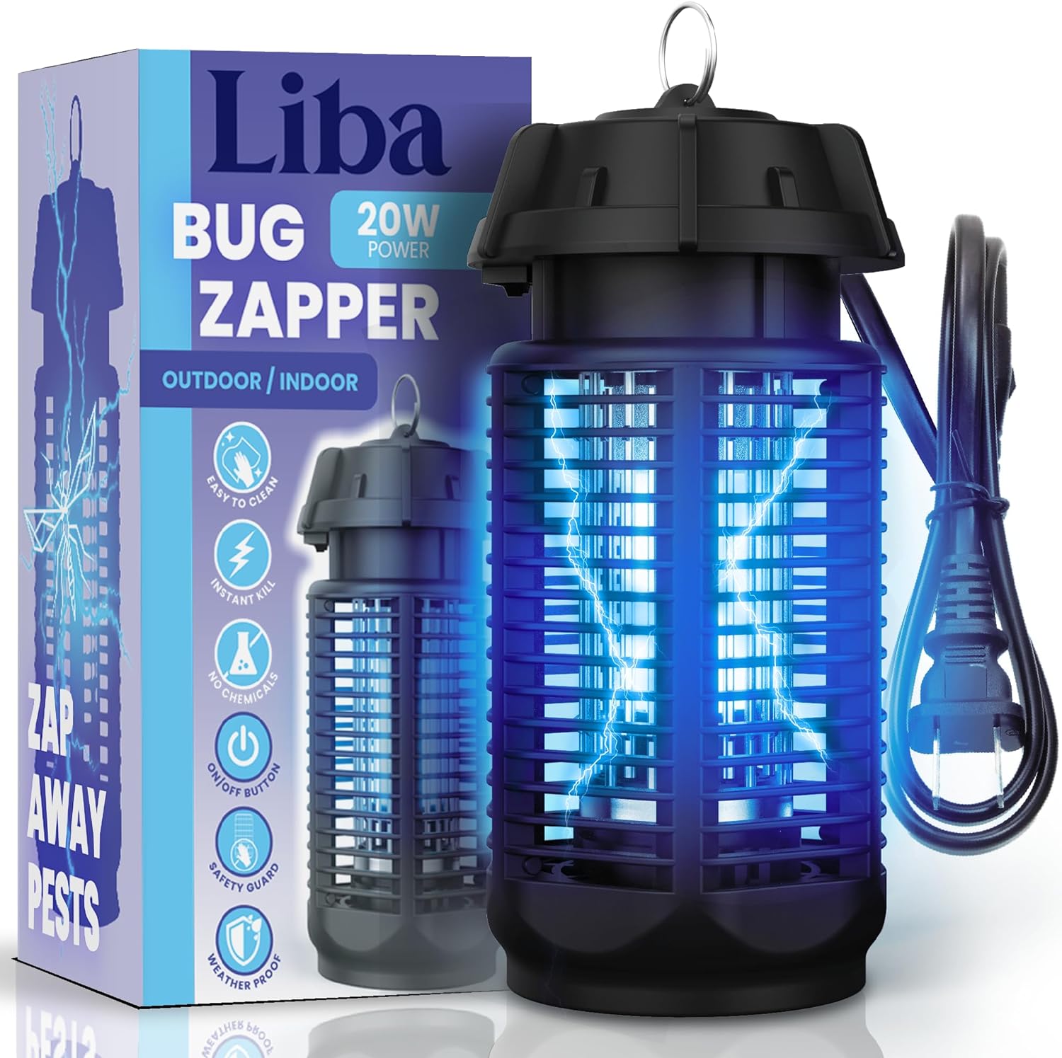 Tepsmf Electric Fly Swatter , Electric Zapper,Mosquito Trap Lamp \u0026 Racket, Mosquito Kill Fly ...