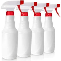 LiBa Empty Spray Bottles for Cleaning, Refillable Plastic Spray Bottles for Hair, Plants, Ironing, Laundry, 16 Oz, 4 Pack
