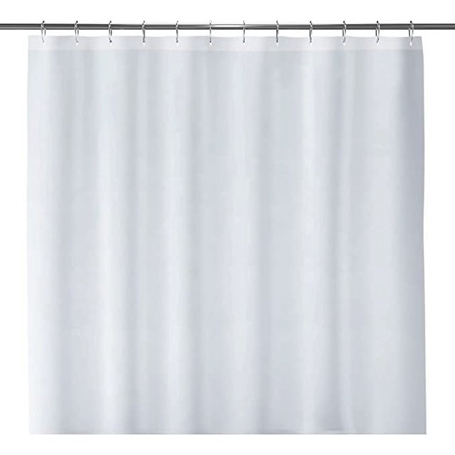 LiBa Fabric Bathroom Shower Curtain Liner, 72" W x 84" H White