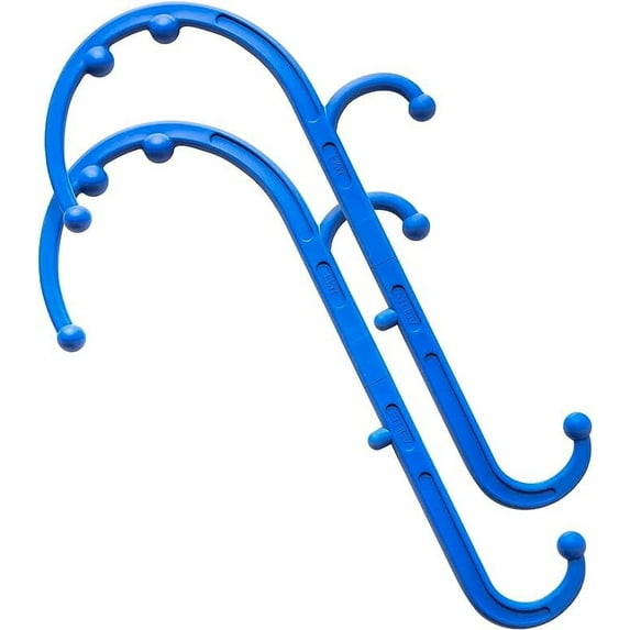 LiBa Neck and Back Massager for Trigger Point Fibromyalgia Pain Relief and Self Hook Massage Cane Therapy, Foot Massager, Shoulder Massager, Personal Massager, Blue, 2 Pack