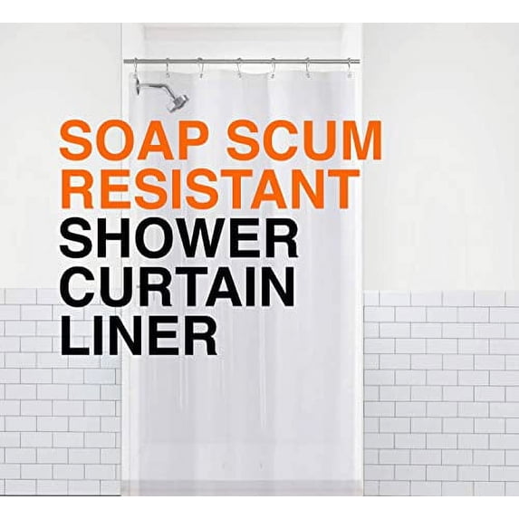 LiBa PEVA 10-Gauge Shower Curtain Liner, 36” W x 72” H - Clear, 10G Extra Heavy Duty Thickness for Bathroom