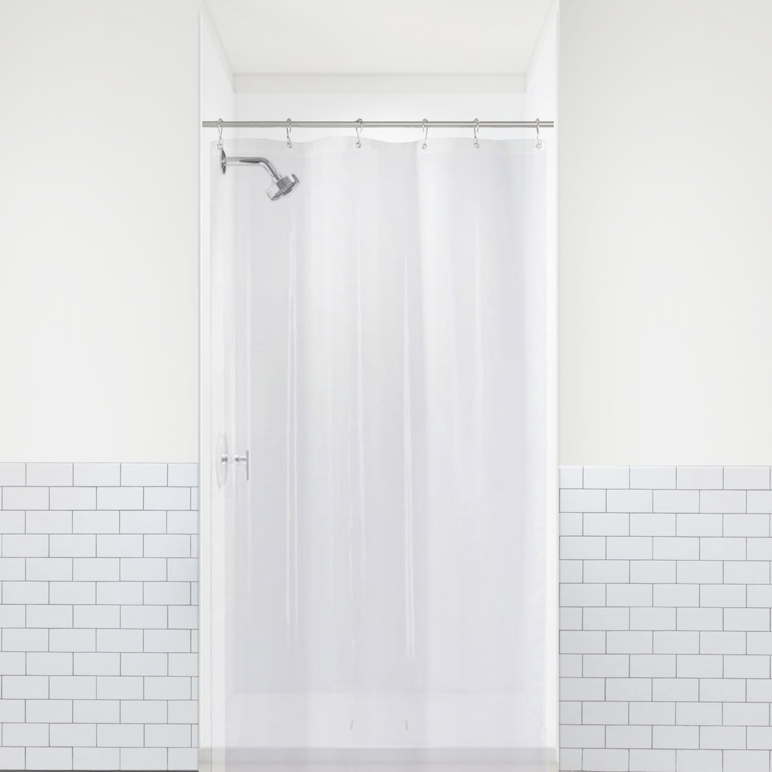LiBa PEVA 8-Gauge Bathroom Shower Curtain Liner, 36" W x 72" H 8G Clear ...
