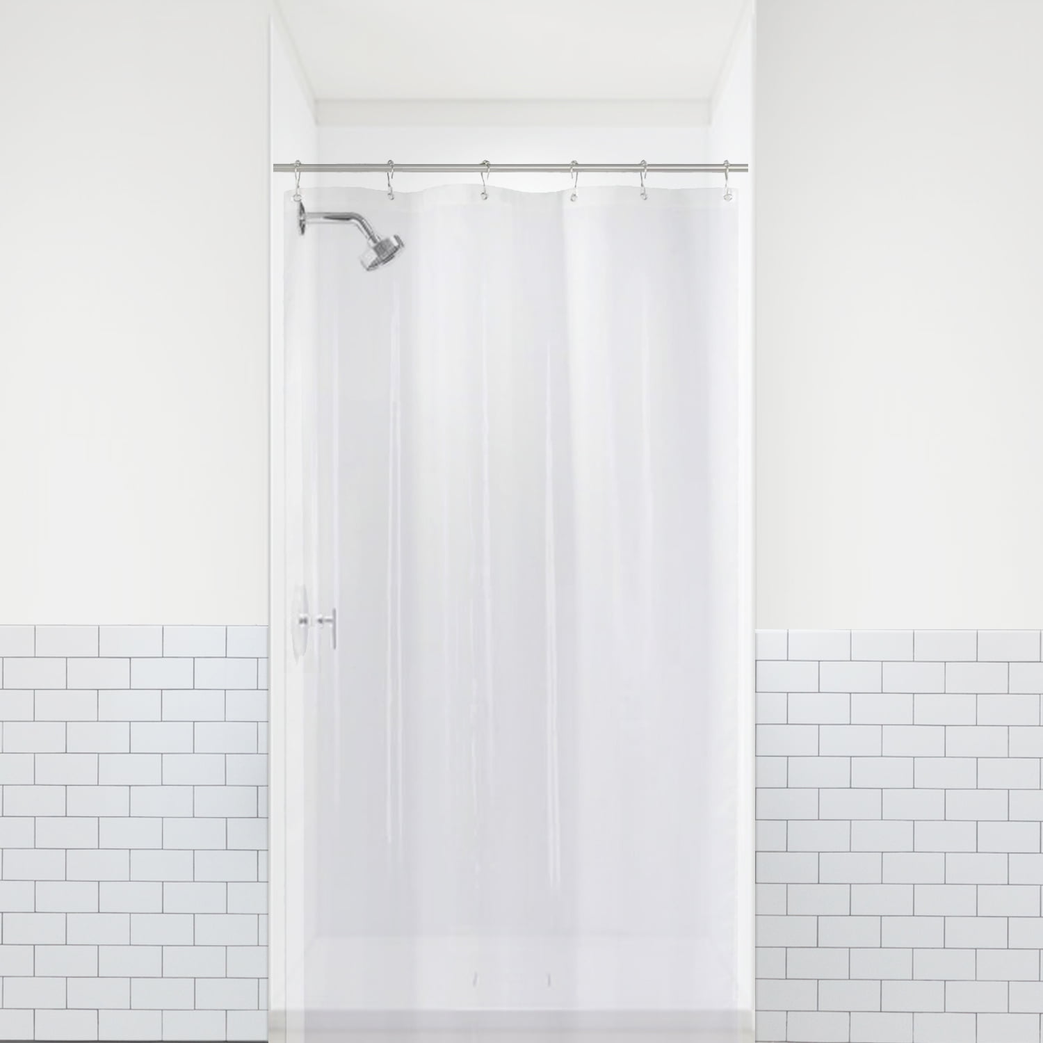 LiBa PEVA 8-Gauge Bathroom Shower Curtain Liner, 36" W x 72" H 8G Clear ...