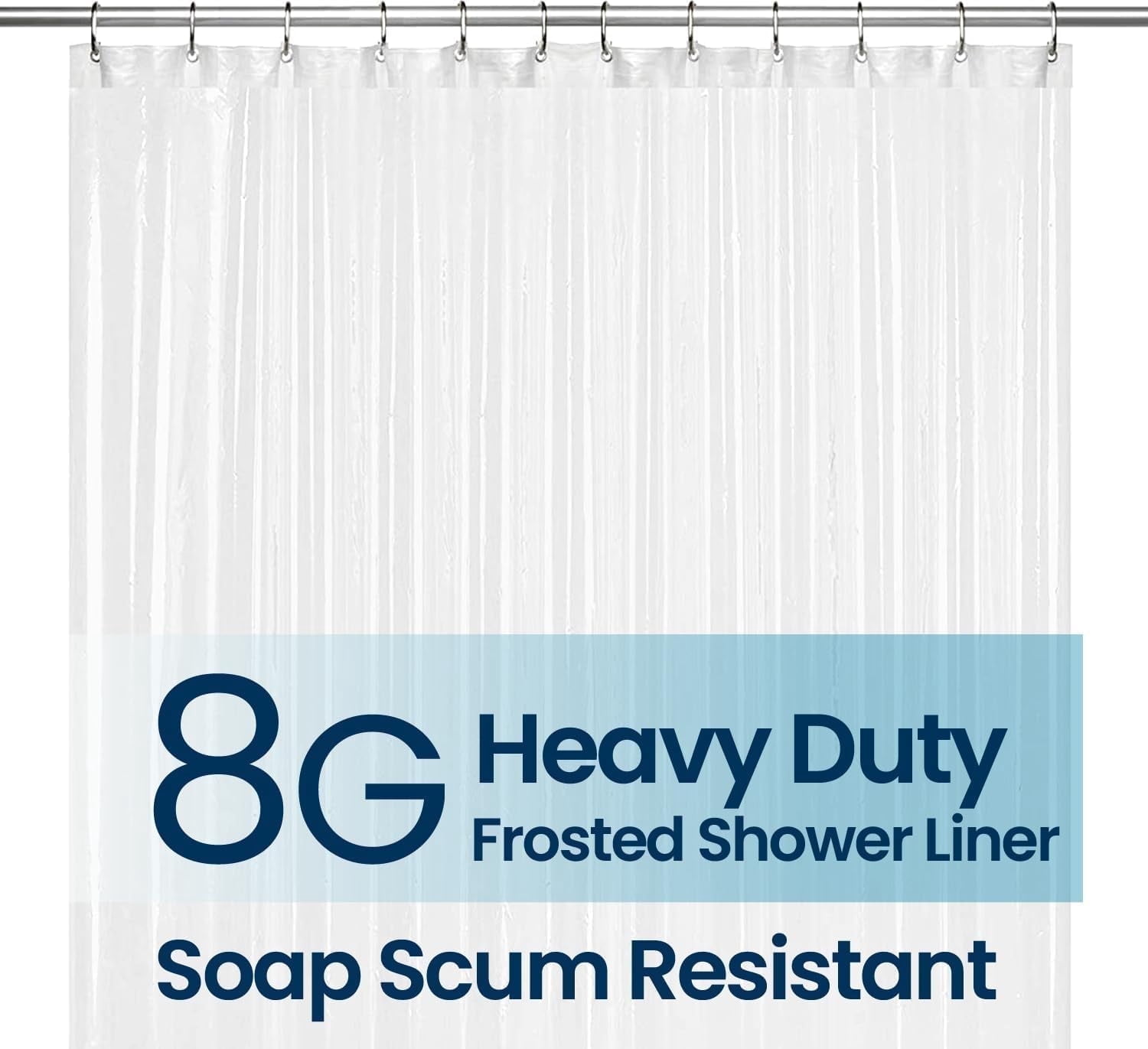 LiBa PEVA 8-Gauge Bathroom Shower Curtain Liner, 72" W x 84" H 8G ...