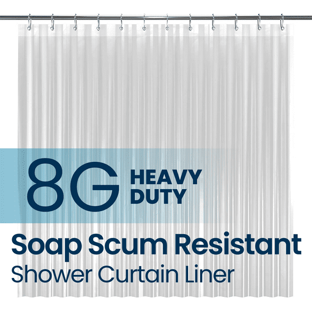 LiBa PEVA Heavy Weight Bathroom Shower Curtain Liner, Heavyweight Non