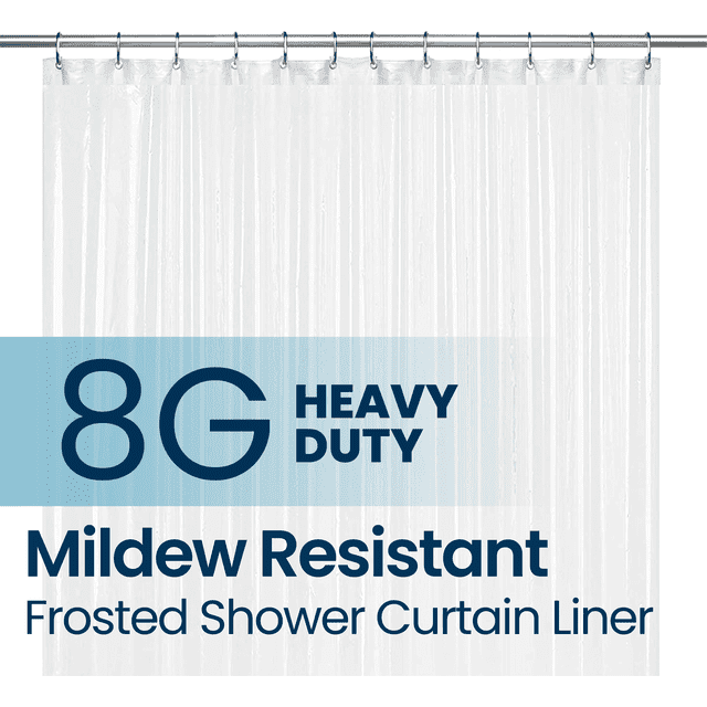 LiBa PEVA 8Gauge Bathroom Shower Stall Curtain Liner, 72" W x 72" H 8G
