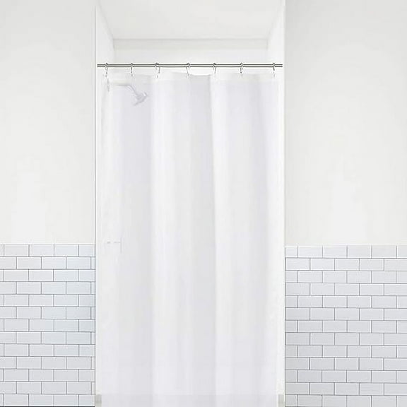LiBa PEVA 8G Bathroom Small Shower Stall Curtain Liner, 36" W x 72" H Narrow Size, White, 8G Heavy Duty Waterproof Shower Stall Curtain Liner