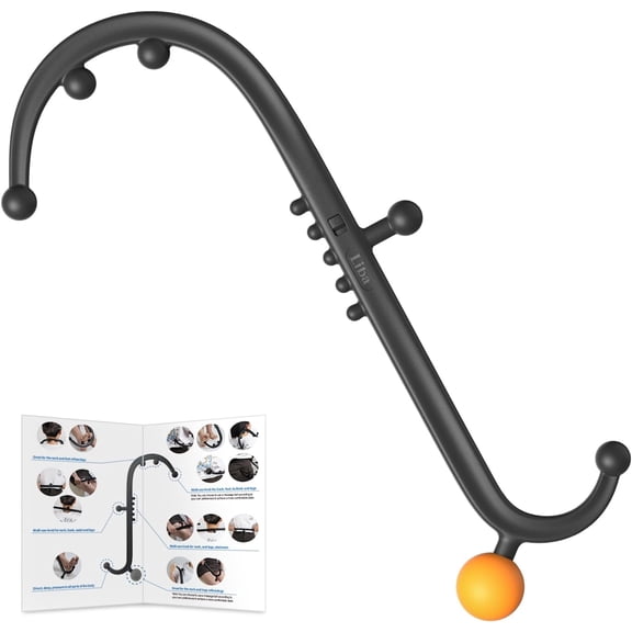 LiBa Trigger Point Massage Tool, Manual Therapy Massage Cane with Detachable Massager Ball for Back, Neck, and Shoulder Pain Relief