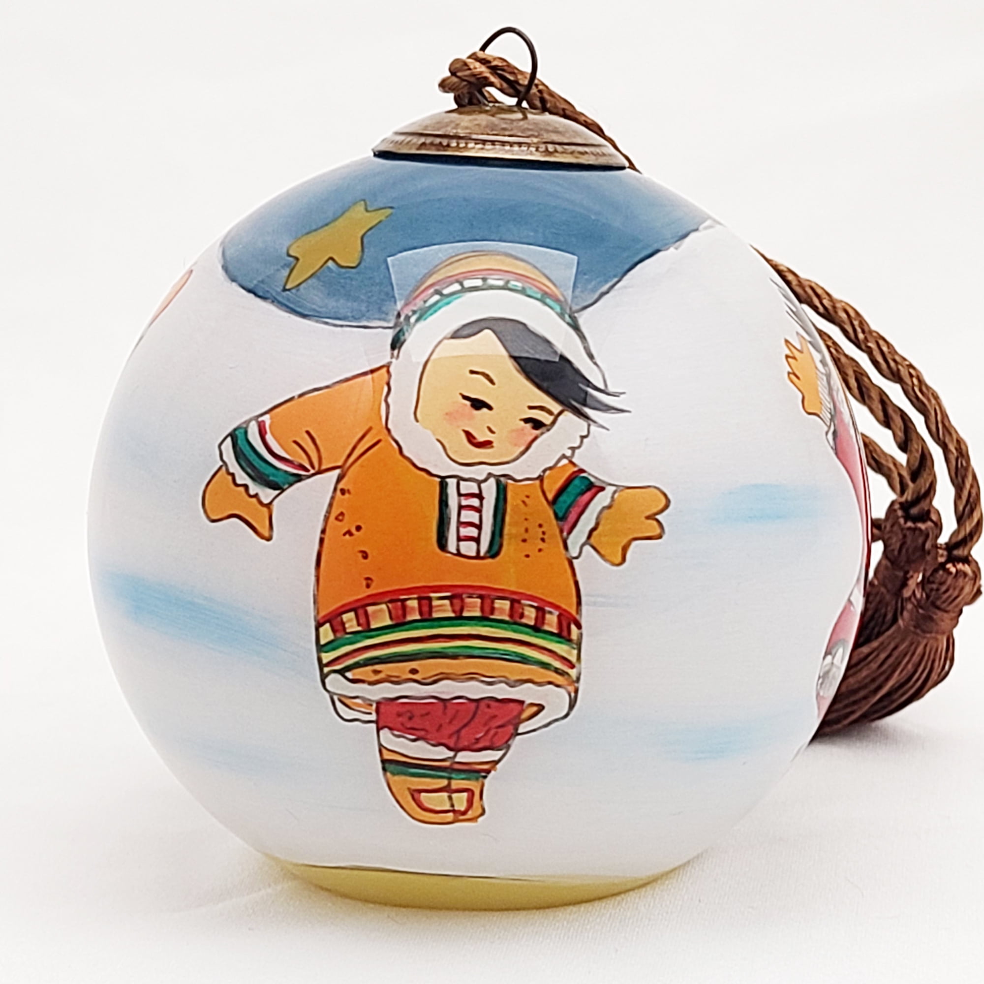 LiBien Inside Painted Glass Ball Ornament Little Girls Dancing at