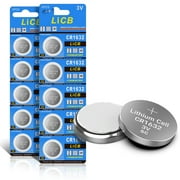 LiCB 10 Pack CR1632 3V Lithium Battery CR 1632 Button Coin Cell