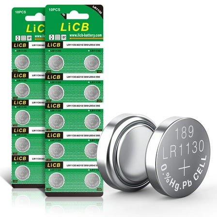 LiCB 20 Pack LR1130 AG10 Battery 1.5V Alkaline Button Cell Batteries