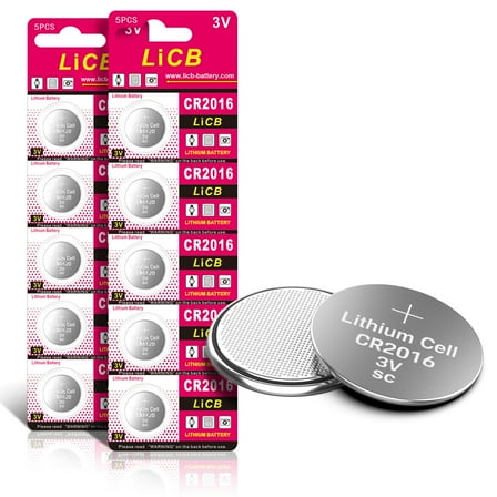 LiCB 3 Volt Cr 2016 Batteries Cr2016 Lithium Coin Battery & Button Cell (10 Pack)